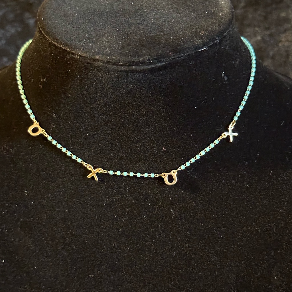 Nwt Anne Marie Gold And Turquoise Charm Necklace
